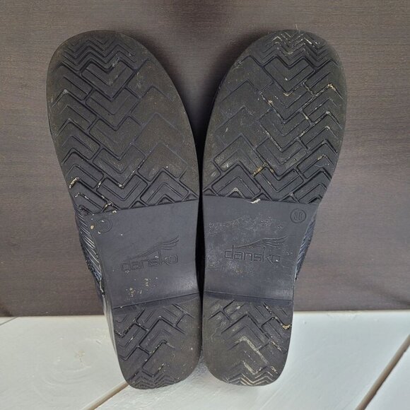 Dansko Womens Professional Clogs Blue Swirl Pattern Leather Size 38  JPT - Picture 11 of 12